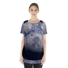 A Sky View Of Earth Skirt Hem Sports Top