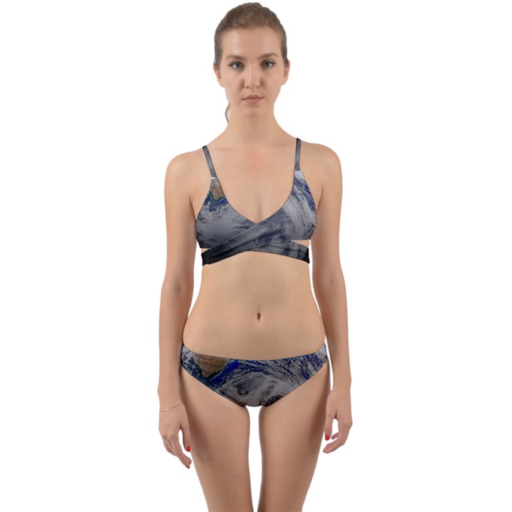 A Sky View Of Earth Wrap Around Bikini Set