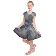 A Sky View Of Earth Kids  Short Sleeve Dress by Celenk