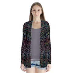 Zigs And Zags Drape Collar Cardigan by Celenk