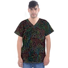 Zigs And Zags Men s V-neck Scrub Top