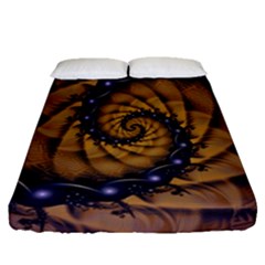 An Emperor Scorpion s 1001 Fractal Spiral Stingers Fitted Sheet (queen Size) by jayaprime