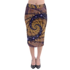 An Emperor Scorpion s 1001 Fractal Spiral Stingers Midi Pencil Skirt by jayaprime