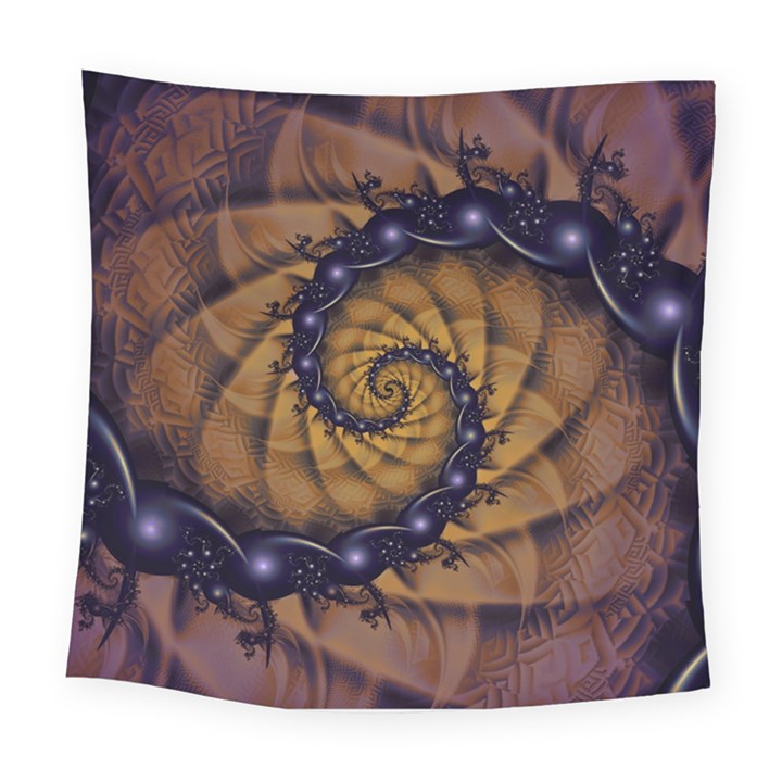 An Emperor Scorpion s 1001 Fractal Spiral Stingers Square Tapestry (Large)