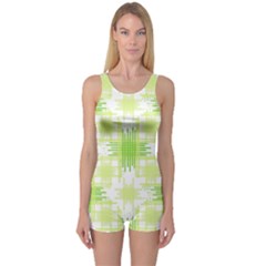 Intersecting Lines Pattern One Piece Boyleg Swimsuit by dflcprints