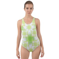 Intersecting Lines Pattern Cut-out Back One Piece Swimsuit