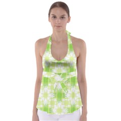 Intersecting Lines Pattern Babydoll Tankini Top by dflcprints