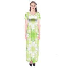 Intersecting Lines Pattern Short Sleeve Maxi Dress by dflcprints