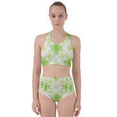 Intersecting Lines Pattern Racer Back Bikini Set