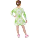 Intersecting Lines Pattern Kids  Long Sleeve Velvet Dress View2