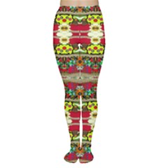 Chicken Monkeys Smile In The Floral Nature Looking Hot Women s Tights by pepitasart