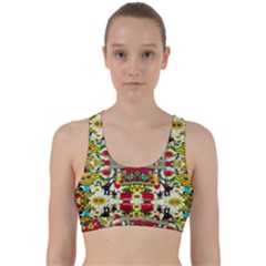 Chicken Monkeys Smile In The Floral Nature Looking Hot Back Weave Sports Bra