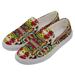 Chicken Monkeys Smile In The Floral Nature Looking Hot Men s Canvas Slip Ons by pepitasart