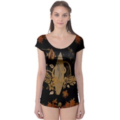 Hawaiian, Tropical Design With Surfboard Boyleg Leotard  by FantasyWorld7