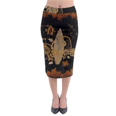 Hawaiian, Tropical Design With Surfboard Midi Pencil Skirt by FantasyWorld7