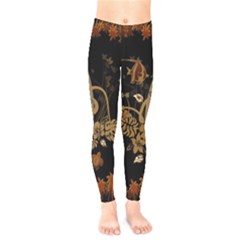 Hawaiian, Tropical Design With Surfboard Kids  Legging by FantasyWorld7