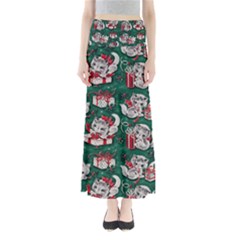 Christmas Kittens Full Length Maxi Skirt by futuristicnostalgia