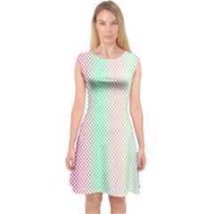 Pattern Capsleeve Midi Dress