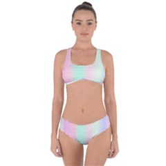 Pattern Criss Cross Bikini Set