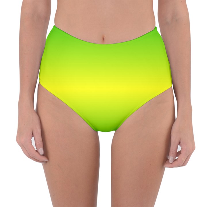 Pattern Reversible High-Waist Bikini Bottoms