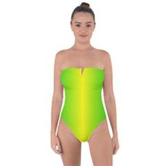 Pattern Tie Back One Piece Swimsuit by gasi