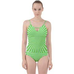 Pattern Cut Out Top Tankini Set