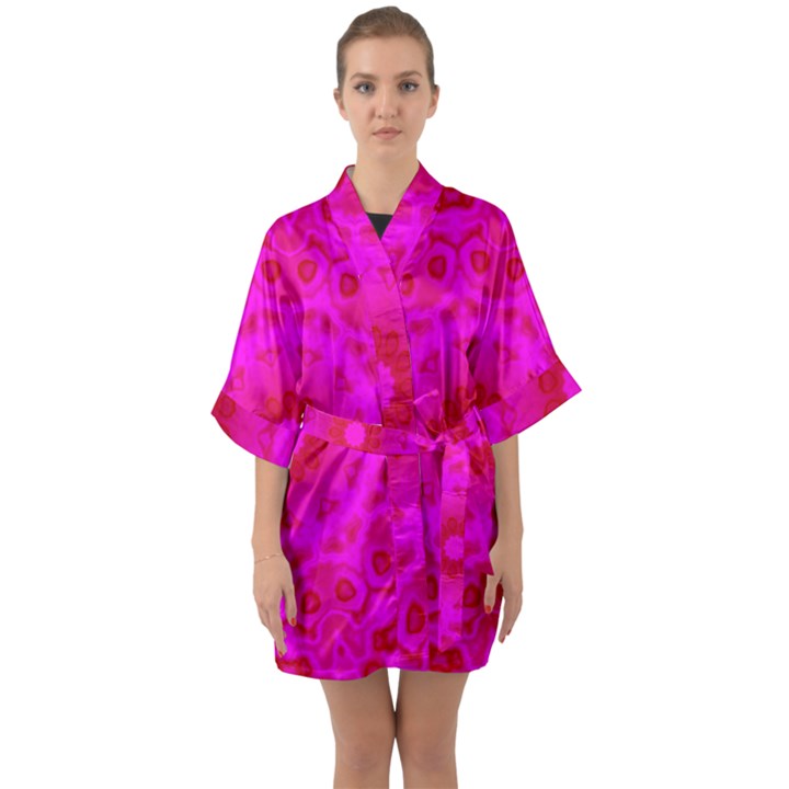 Pattern Quarter Sleeve Kimono Robe