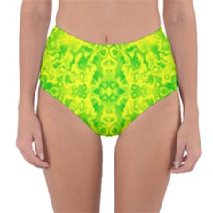 Pattern Reversible High-waist Bikini Bottoms by gasi