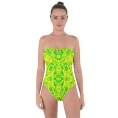 Pattern Tie Back One Piece Swimsuit by gasi