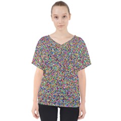 Pattern V-neck Dolman Drape Top