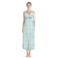 Pattern Button Up Chiffon Maxi Dress