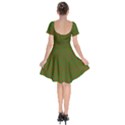 Large Red Christmas Hearts on Green Short Sleeve Bardot Dress View2