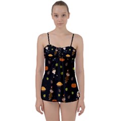 Pilgrims And Indians Pattern - Thanksgiving Babydoll Tankini Set