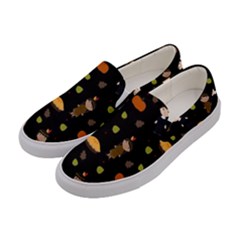 Pilgrims And Indians Pattern - Thanksgiving Women s Canvas Slip Ons by Valentinaart