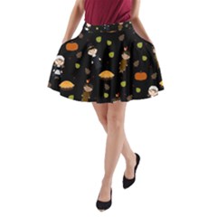 Pilgrims And Indians Pattern - Thanksgiving A-line Pocket Skirt by Valentinaart