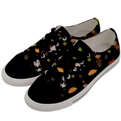 Pilgrims And Indians Pattern - Thanksgiving Men s Low Top Canvas Sneakers by Valentinaart