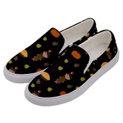 Pilgrims And Indians Pattern - Thanksgiving Men s Canvas Slip Ons by Valentinaart