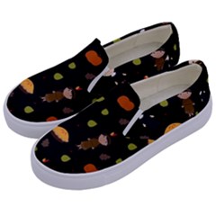 Pilgrims And Indians Pattern - Thanksgiving Kids  Canvas Slip Ons by Valentinaart