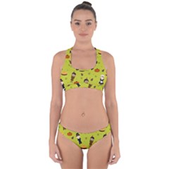 Pilgrims And Indians Pattern - Thanksgiving Cross Back Hipster Bikini Set