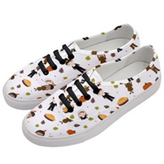 Pilgrims And Indians Pattern - Thanksgiving Women s Classic Low Top Sneakers by Valentinaart