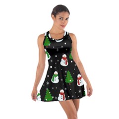 Snowman Pattern Cotton Racerback Dress by Valentinaart