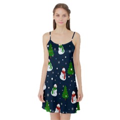 Snowman Pattern Satin Night Slip by Valentinaart