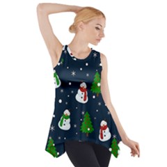 Snowman Pattern Side Drop Tank Tunic by Valentinaart