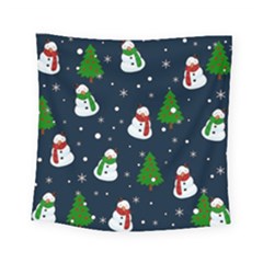 Snowman Pattern Square Tapestry (small) by Valentinaart