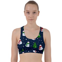 Snowman Pattern Back Weave Sports Bra