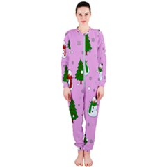 Snowman Pattern Onepiece Jumpsuit (ladies)  by Valentinaart