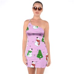 Snowman Pattern One Soulder Bodycon Dress by Valentinaart