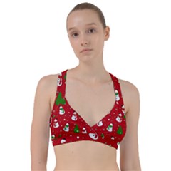 Snowman Pattern Sweetheart Sports Bra