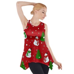 Snowman Pattern Side Drop Tank Tunic by Valentinaart