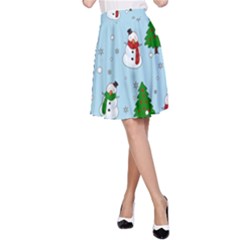 Snowman Pattern A-line Skirt by Valentinaart